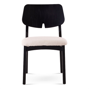 Urbia Modern Brazilian Beth Side Chair in Medley Ivory Seat Ebano Frame