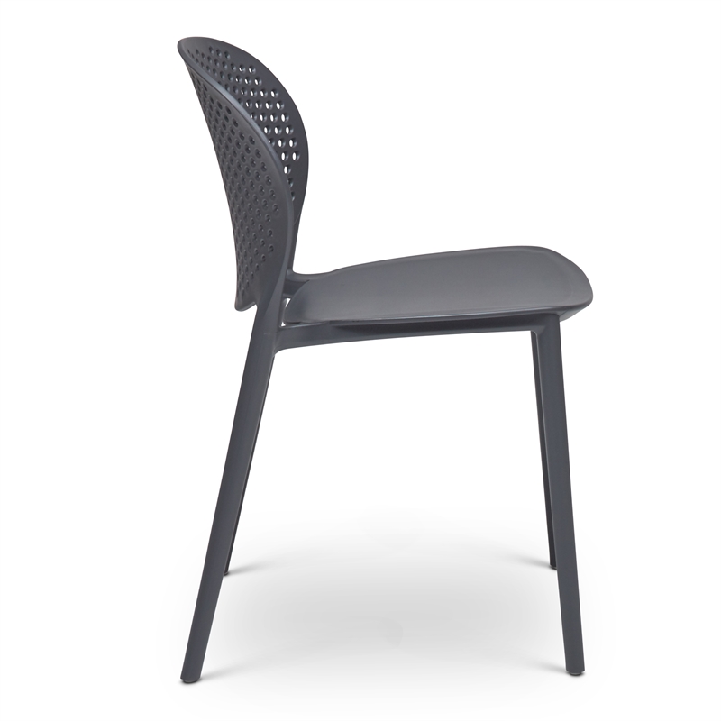 Urbia Metro Bailey Side Chair in Black Gray Seat (Set of 4 )