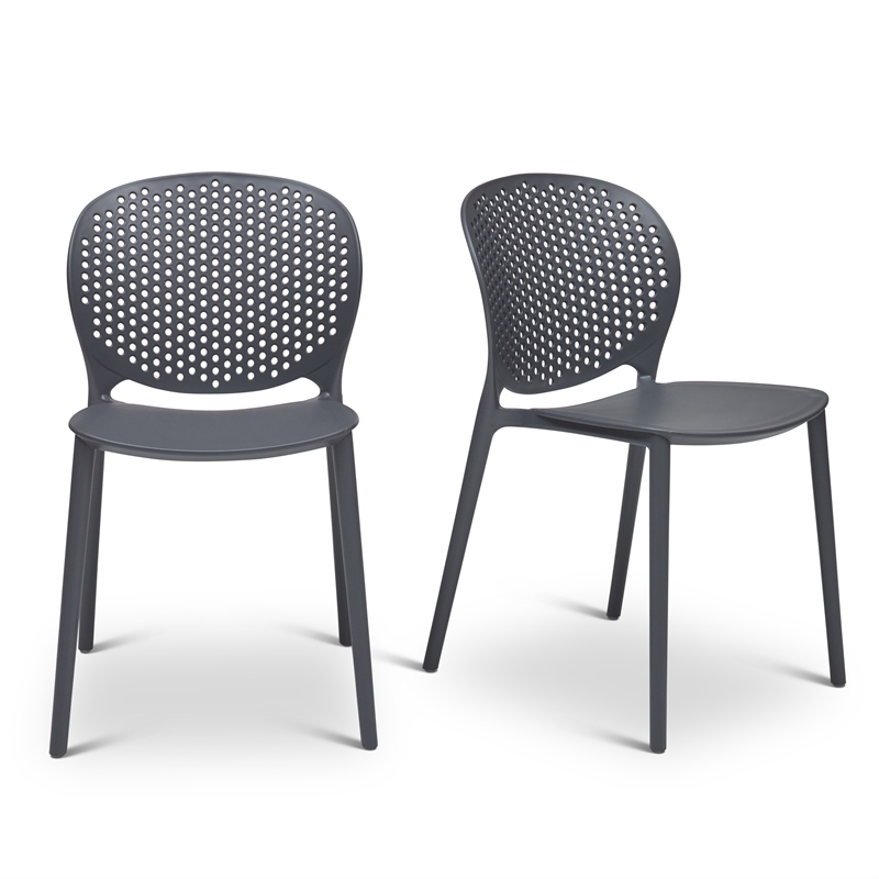 Urbia Metro Bailey Side Chair in Black Gray Seat (Set of 4 )