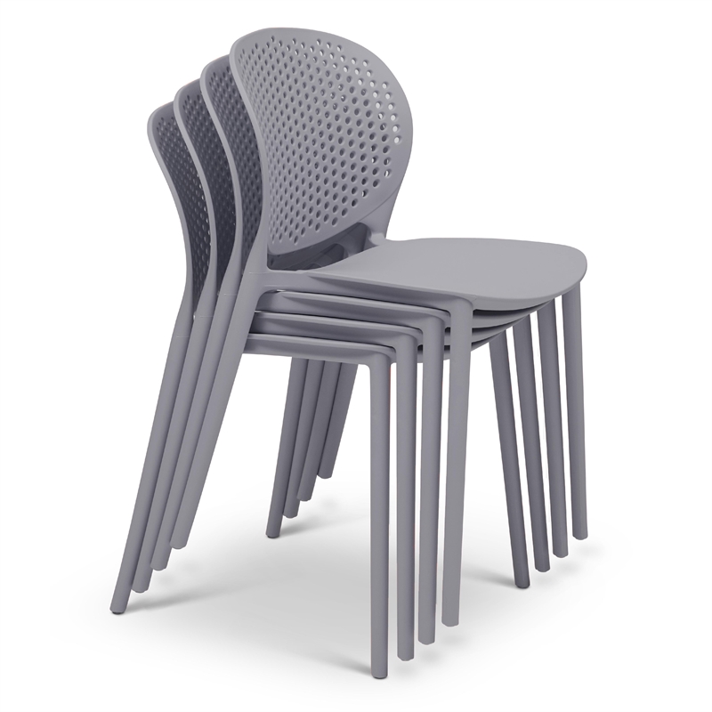 Urbia Metro Bailey Side Chair in Light Gray Seat (Set of 4)