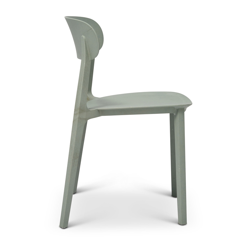 Urbia Metro Spencer Eco-Friendly Outdoor Stacking Chair in Moss Gray (Set of 4)
