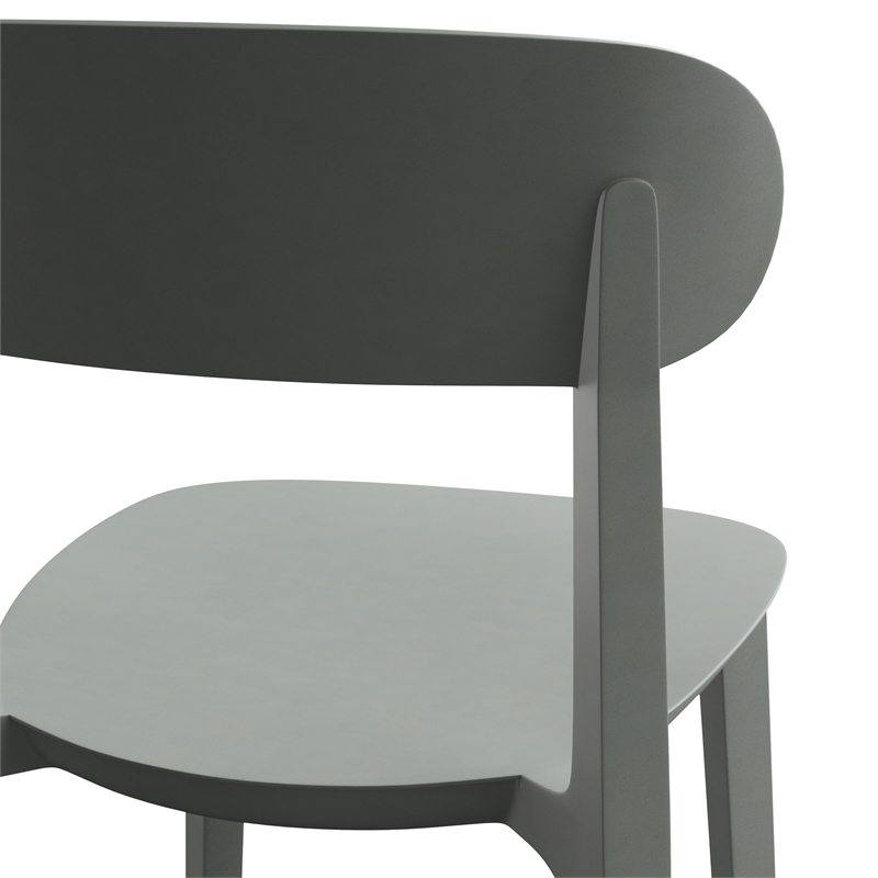 Urbia Metro Spencer Eco-Friendly Outdoor Stacking Chair in Moss Gray (Set of 4)