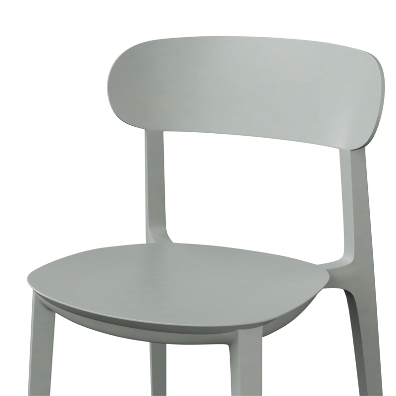 Urbia Metro Spencer Eco-Friendly Outdoor Stacking Chair in Moss Gray (Set of 4)