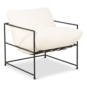 Urbia Metro Trent Accent Chair in White Boucle Upholstery