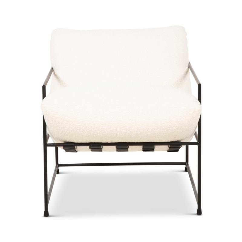 Urbia Metro Trent Accent Chair in White Boucle Upholstery