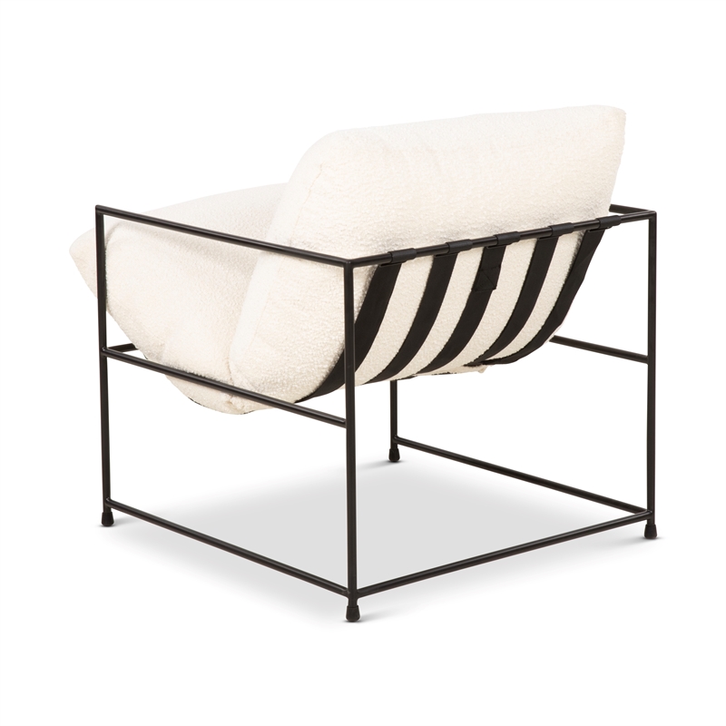 Urbia Metro Trent Accent Chair in White Boucle Upholstery