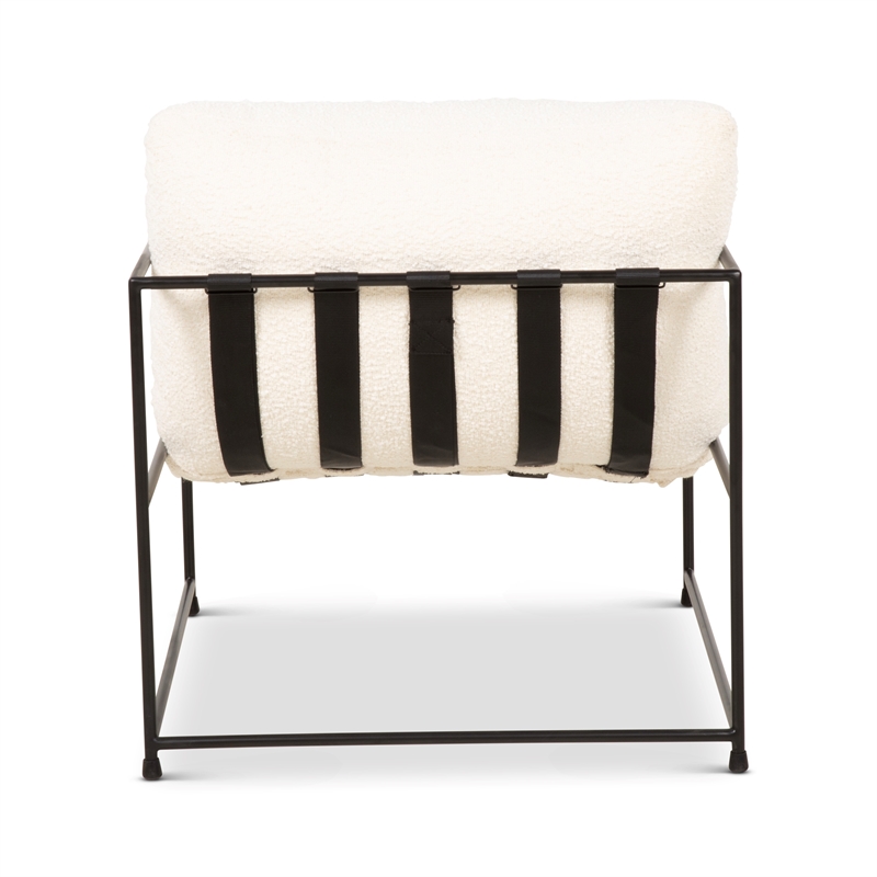 Urbia Metro Trent Accent Chair in White Boucle Upholstery