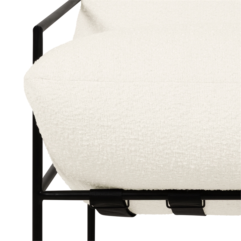 Urbia Metro Trent Accent Chair in White Boucle Upholstery