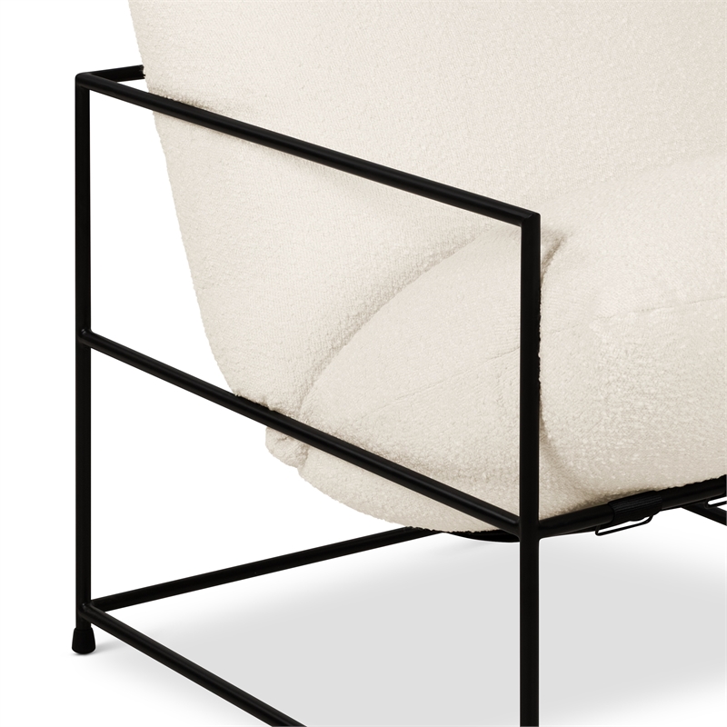 Urbia Metro Trent Accent Chair in White Boucle Upholstery