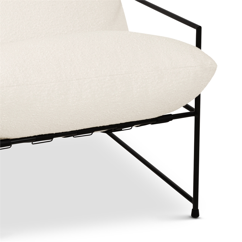Urbia Metro Trent Accent Chair in White Boucle Upholstery