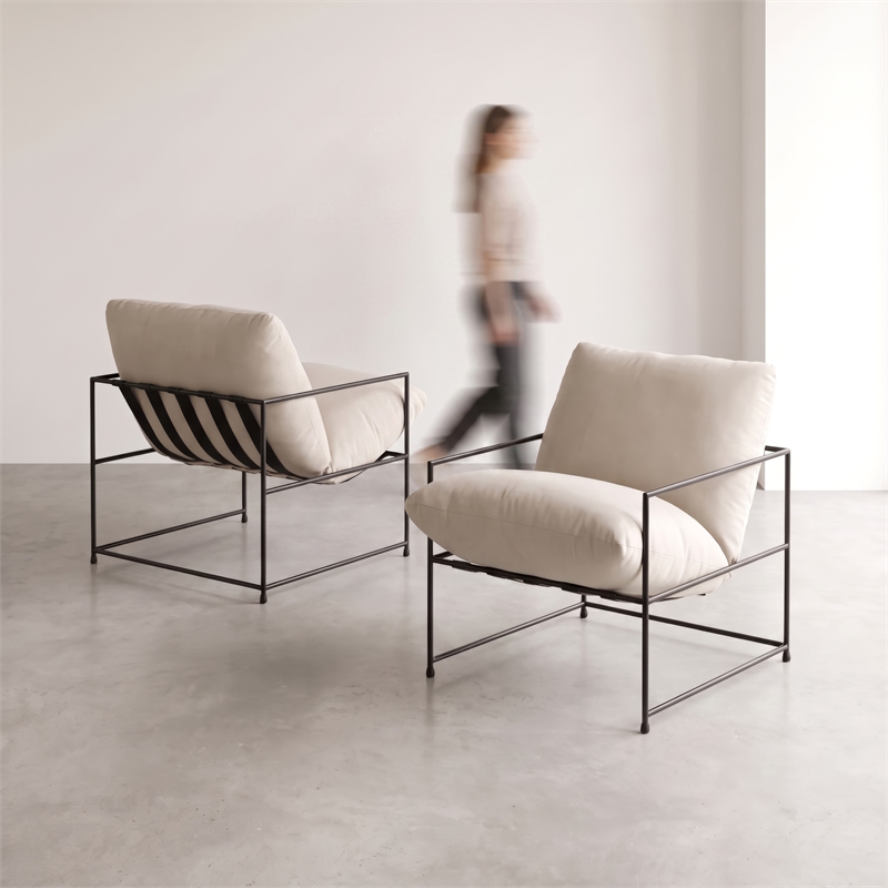 Urbia Metro Trent Accent Chair in Washed Sand Upholstery