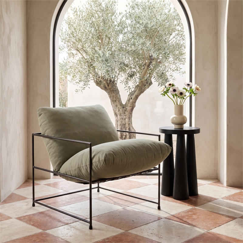 Urbia Metro Trent Accent Chair in Washed Forest Upholstery