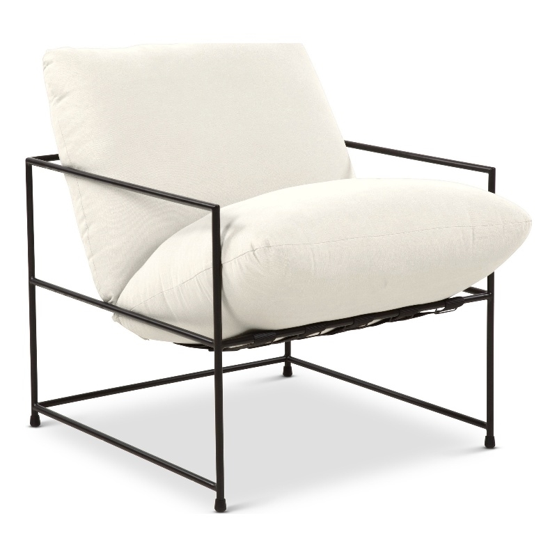 Urbia Metro Trent Accent Chair in Washed White Upholstery