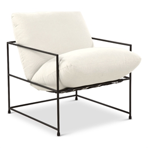 Urbia Metro Trent Accent Chair in Washed White Upholstery