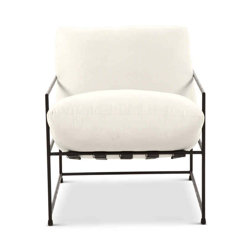 Urbia Metro Trent Accent Chair in Washed White Upholstery