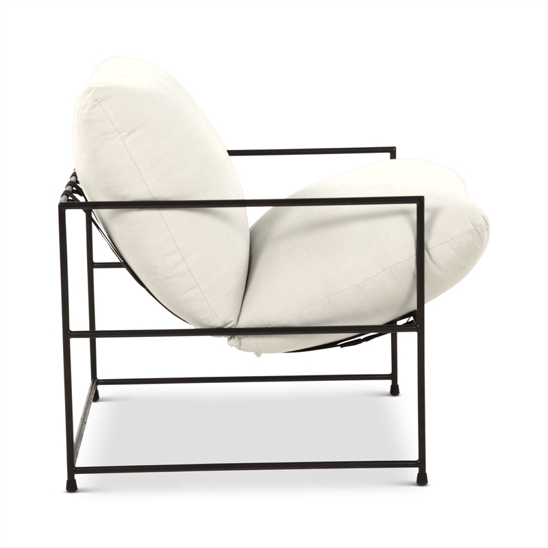 Urbia Metro Trent Accent Chair in Washed White Upholstery