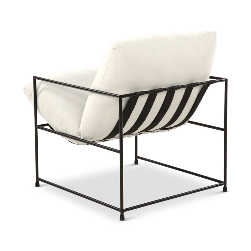 Urbia Metro Trent Accent Chair in Washed White Upholstery