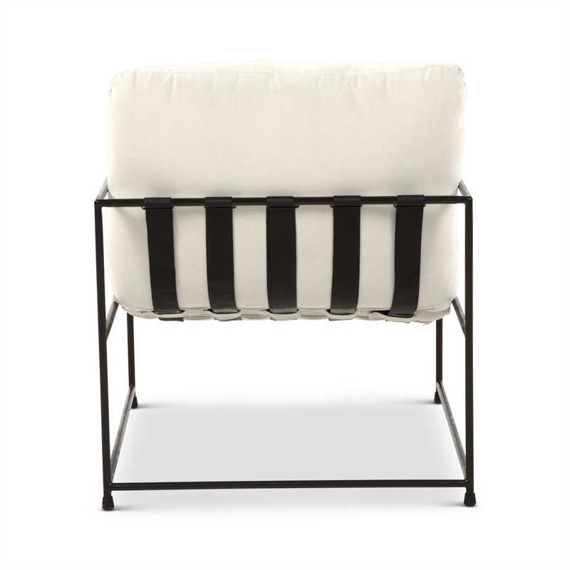 Urbia Metro Trent Accent Chair in Washed White Upholstery