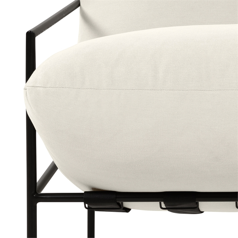Urbia Metro Trent Accent Chair in Washed White Upholstery