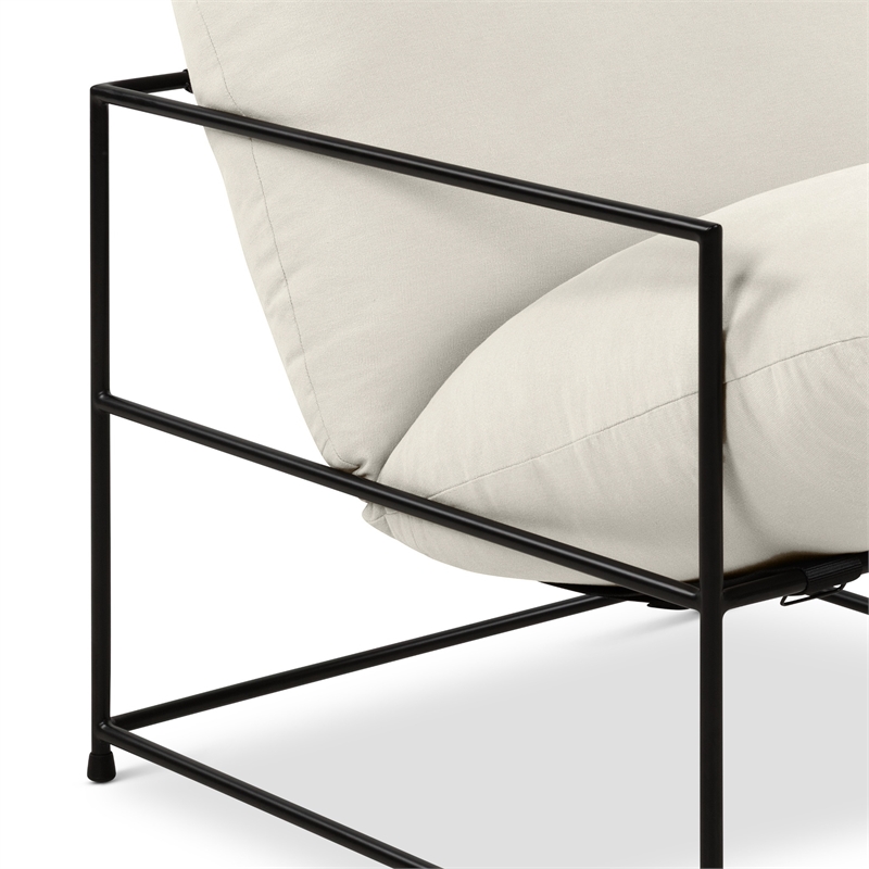 Urbia Metro Trent Accent Chair in Washed White Upholstery