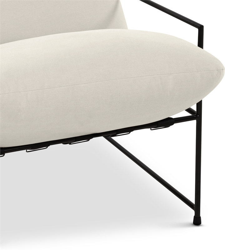 Urbia Metro Trent Accent Chair in Washed White Upholstery