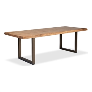 Urbia Brooks  40&quot x 92&quot Dining Table U Base in Teak Top Brass Base