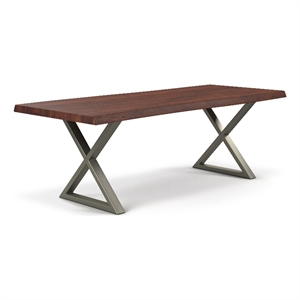 Urbia Brooks  40&quot x 116 Dining Table X Base in Americano Top Pewter Base