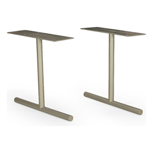Urbia Furniture Brooks T Dining Table Base in Pewter (Set of 2)