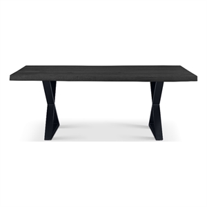 Urbia Brooks  40&quot x 79&quot Dining Table X Base in Ebonized Top Black Base