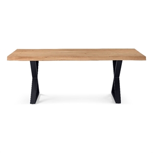 Urbia Brooks  40&quot x 79&quot Dining Table X Base in Teak Top Black Base