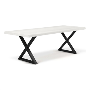 Urbia Brooks  40&quot x 79&quot Dining Table X Base in White Wash Top Black Base