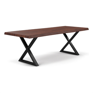 Urbia Brooks  40&quot x 92&quot Dining Table X Base in Americano Top Black Base