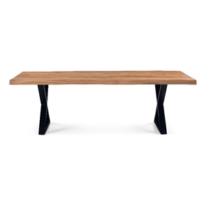 Urbia Brooks  40&quot x 92&quot Dining Table X Base in Teak Top Black Base