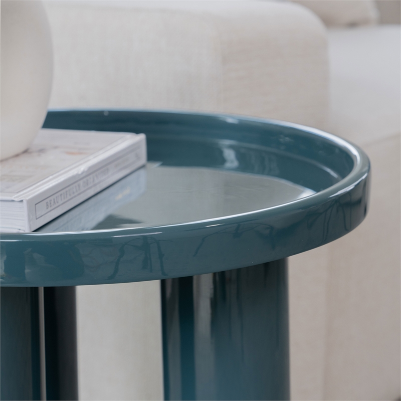 Urbia Eclat Sofia Enamel End Table in Aegean Teal