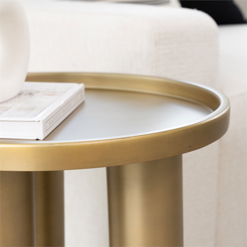 Urbia Eclat Sofia Industrial End Table in Industrial Brass