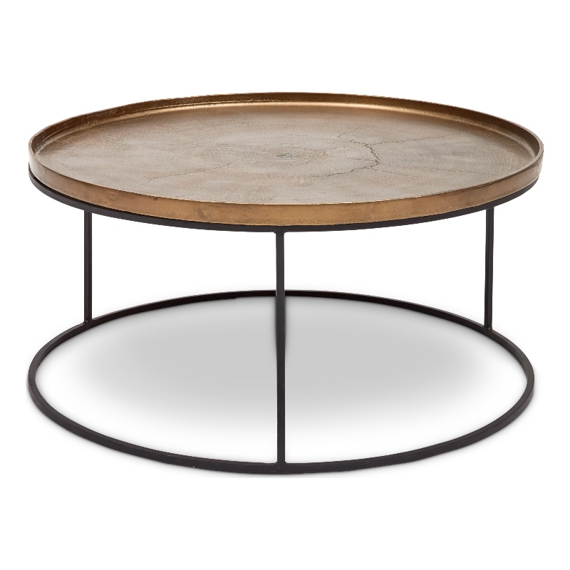 Urbia Elements Sana Coffee Table in Antique Brass Top Black Frame