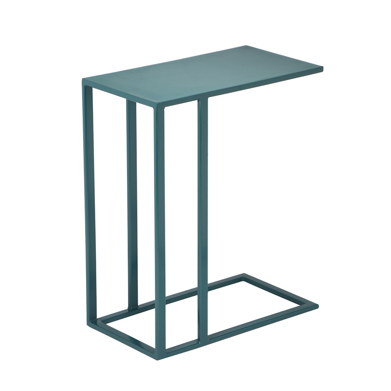 Urbia Elements Tanu C-Table Enamel Top End Table in Teal