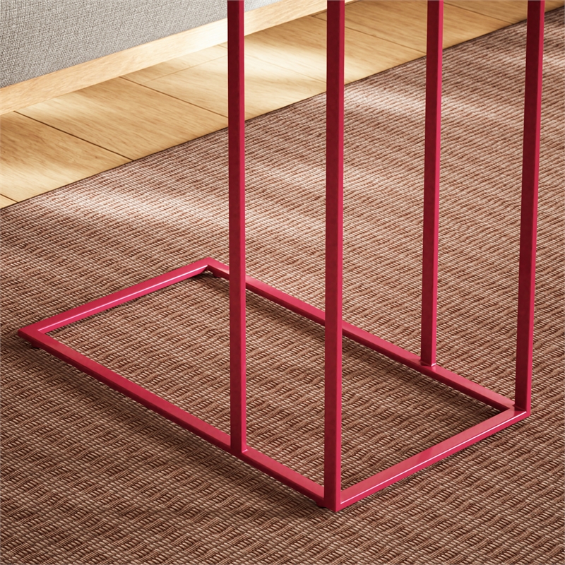 Urbia Elements Tanu C-Table Enamel Top End Table in Plum