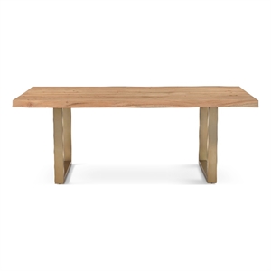 Urbia Brooks  40&quot x 79&quot Dining Table U Base in Teak Top Brass Base