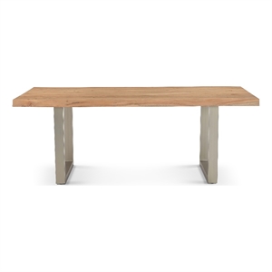 Urbia Brooks  40&quot x 79&quot Dining Table U Base in Teak Top Pewter Base