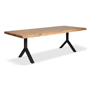 Urbia Brooks  40&quot x 79&quot Dining Table Y Base in Teak Top Black Base