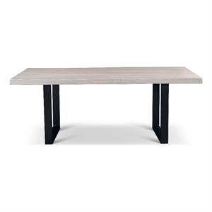 Urbia Brooks  40&quot x 79&quot Dining Table U Base in White Wash Top Black Base