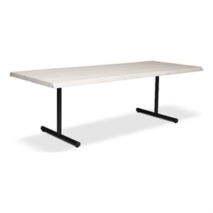 Urbia Brooks  40&quot x 79&quot Dining Table T Base in White Wash Top Black Base