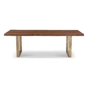 Urbia Brooks  40&quot x 92&quot Dining Table U Base in Americano Top Brass Base