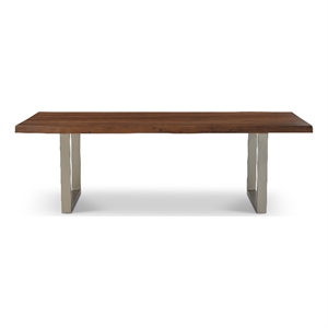 Urbia Brooks  40&quot x 92&quot Dining Table U Base in Americano Top Pewter Base
