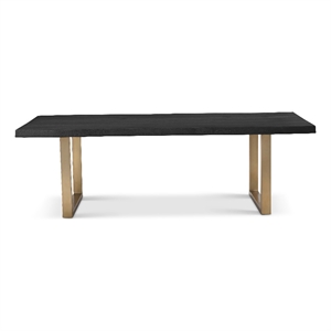 Urbia Brooks  40&quot x 92&quot Dining Table U Base in Ebonized Top Brass Base