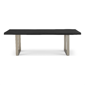 Urbia Brooks  40&quot x 92&quot Dining Table U Base in Ebonized Top Pewter Base