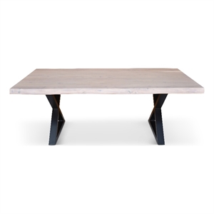 Urbia Brooks  40&quot x 92&quot Dining Table X Base in White Wash Top Black Base