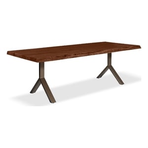 Urbia Brooks  40&quot x 116 Dining Table Y Base in Americano Top Brass Base