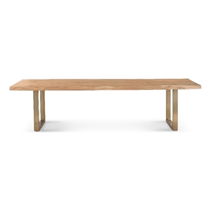 Urbia Brooks  40&quot x 116&quot Dining Table U Base in Teak Top Brass Base